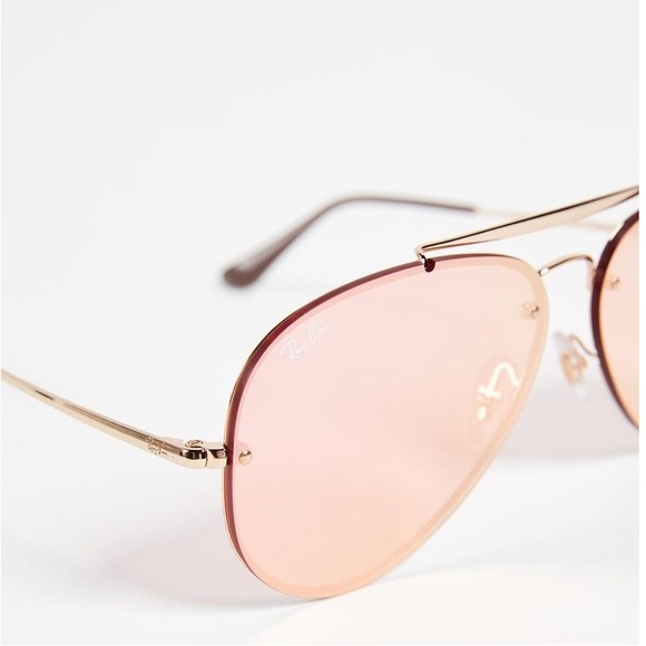 Ray Ban BLAZE Aviator Pink Mirrored Lens Gold Frame DISCONTINUED - Picture 5 of 9